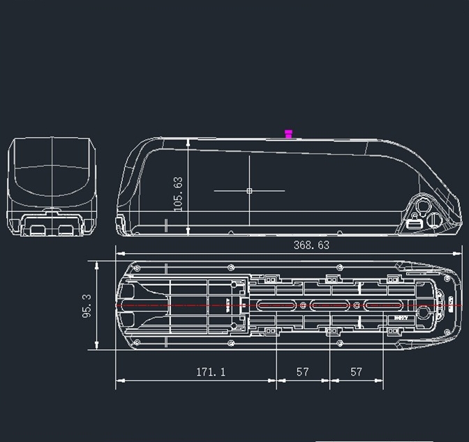 Бокс батареї електровелосипед 65 елементи 18650 36v 48v
