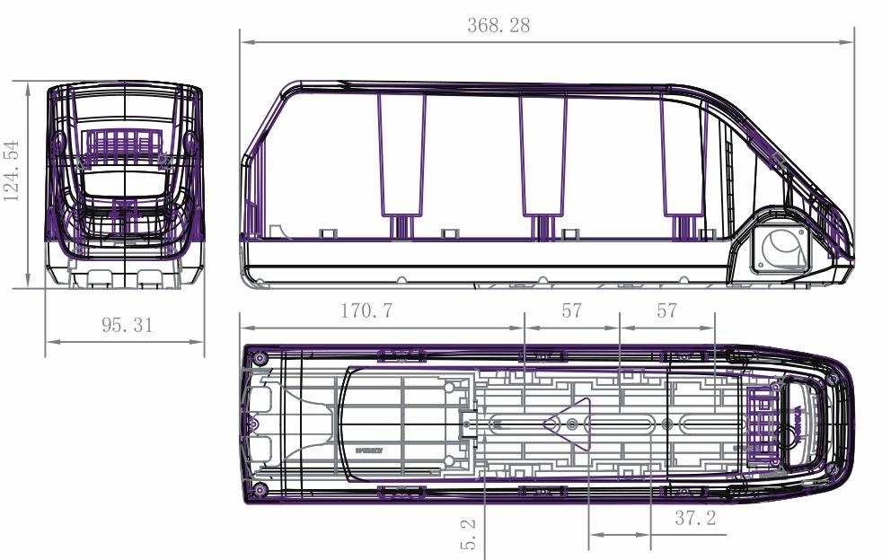Бокс батареї електровелосипед 52 елементи 21700 36v 48v