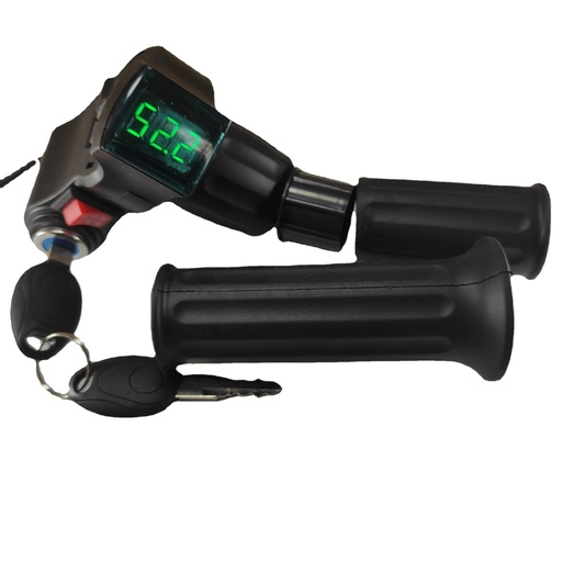 Ручка газу, зелений вольтметр, ключ, кнопка, чорна, половинчата