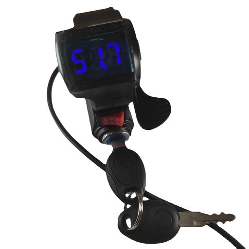 Ручка газу самокатна, синій вольтметр, ключ, кнопка, права