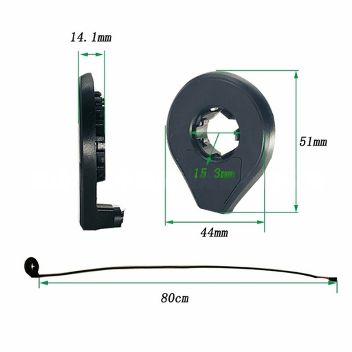 Лівий PAS датчик педалей, 12 магнитів